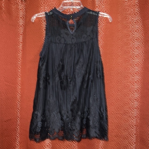 Altar’d State Black Lace-like Tank Top Lined M - Picture 2 of 9